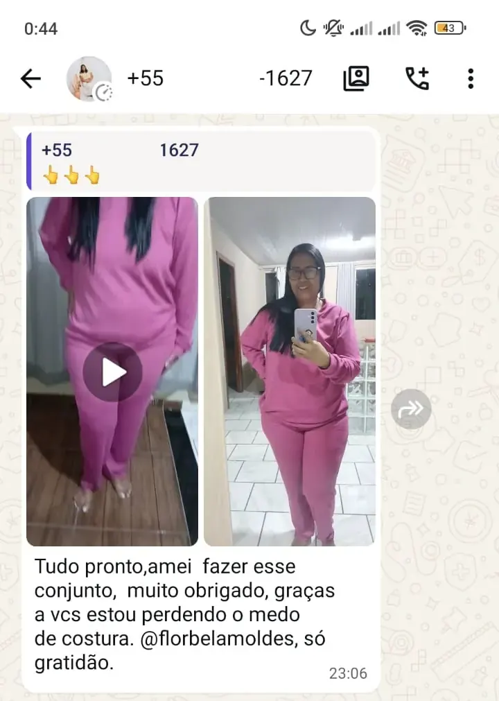 Depoimento de aluna no WhatsApp
